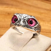 Oxidised Red Owl Ring